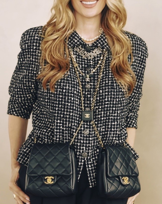 CHANEL BLACK & WHITE TWEED JACKET AW2010 Size FR48 UK14 UK16 RRP £5880
