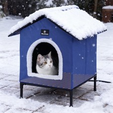 Heated Cat Houses for Outdoor Cats in Winter, Heated cat House for Indoor and Ki