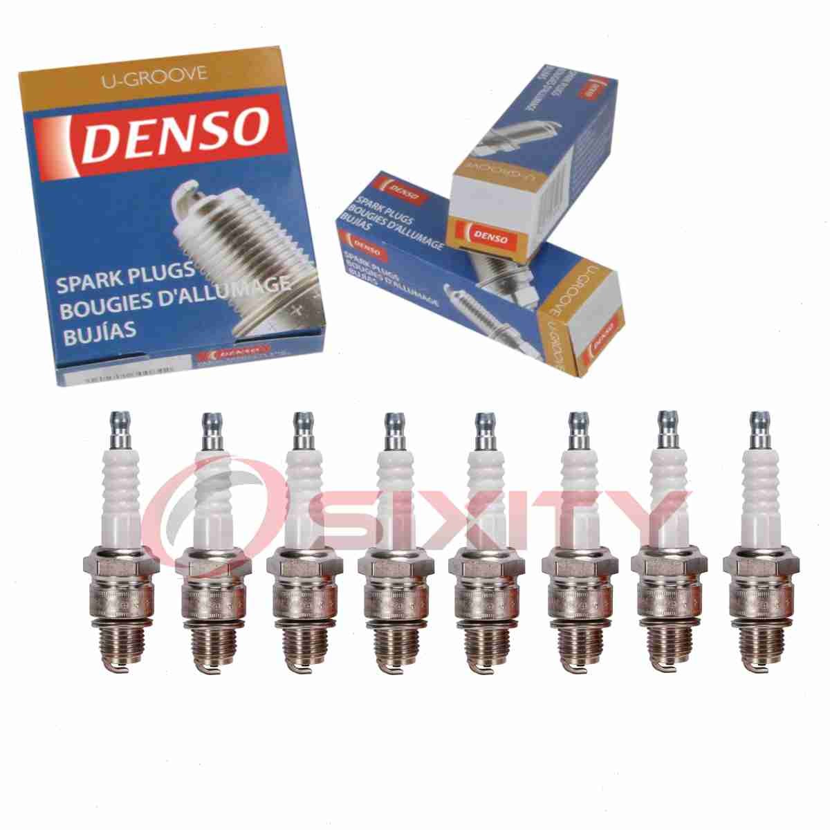8 pc DENSO 3034 Standard U-Groove Spark Plugs for W16FS-U 4210 Ignition Wire sp