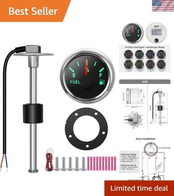Waterproof Fuel Level Sensor with Adjustable Backlight - 15'' Universal Fit