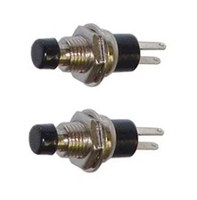 2 Pack SPST Normally Open Momentary Push Button Switch Black 32728BK