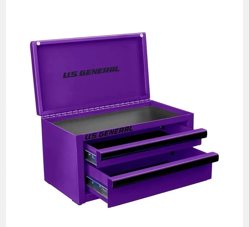 U.S. General Purple Mini Toolbox 2 Drawers Office Home Work NEW Harbor Freight - Image 2 of 4