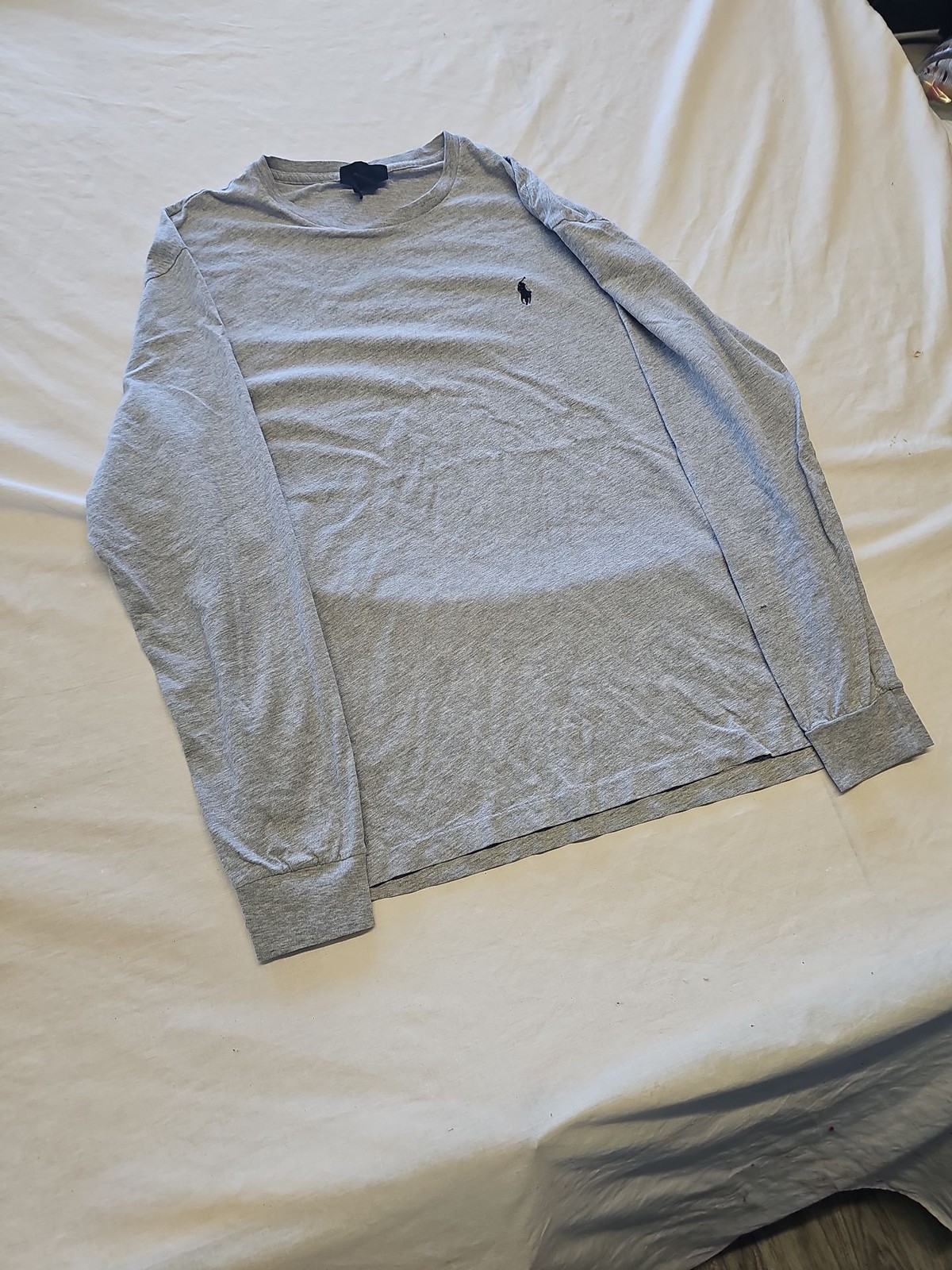 Polo Ralph Lauren Heather Grey Long Sleeve Tee Size M X866 image 3