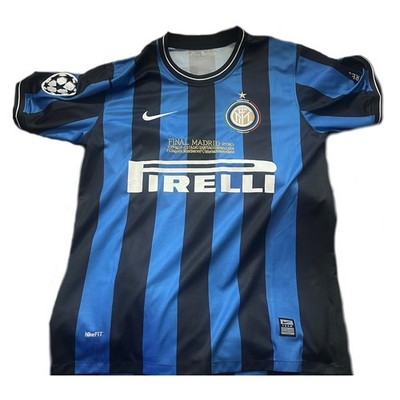 Nike Inter Milan Samuel Eto'o Soccer Jersey Men XL Blue/Black UEFA CL 2010