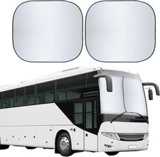 2-Piece Foldable RV Windshield Sun Shade, 240T Reflective Polyester, UV Protecti