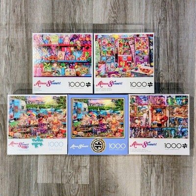 Lot Of 5 AIMEE STEWART Buffalo 1000 Piece Jigsaw Puzzles