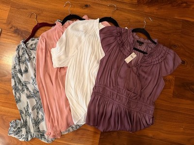 Lot Of 4 NWT Current Air Blouses Size Large 2 Long Sleeve 1 Short Sleeve 1 Cap