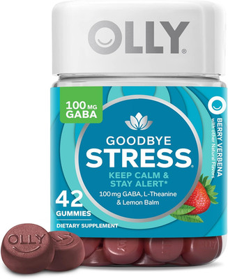 OLLY Goodbye Stress Gummy, GABA, L-Theanine, Lemon Balm, Stress Relief, 42 Count