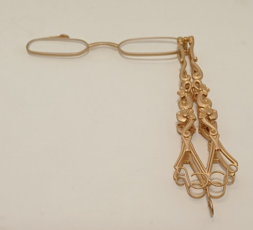 Lorgnette Vintage Folding Ladies Reading Opera Glasses Gold Tone