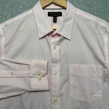 Banana Republic Mens Pink Non Iron Tailored Slim Fit Dress Shirt L 16-16.5 34-35