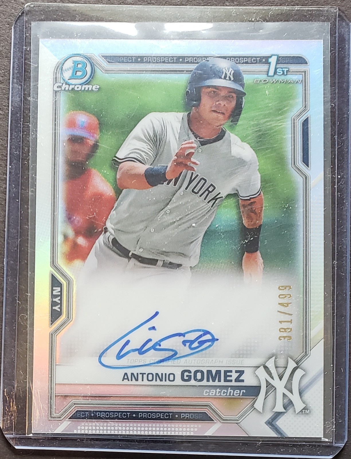 2021 Bowman Chrome Antonio Gomez Auto 381/499 Refractor New York Yankees