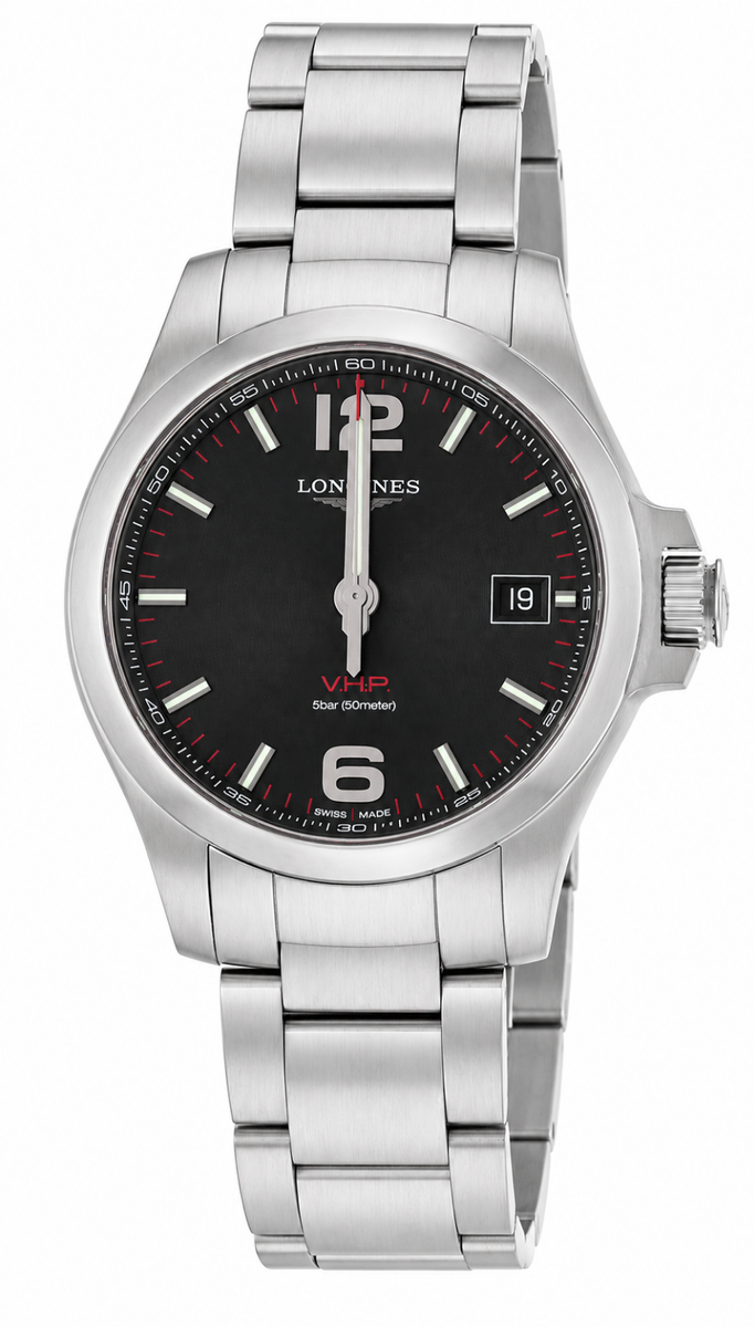 Longines Conquest V.H.P 41mm Black Dial SS Men's Watch L3.716.4