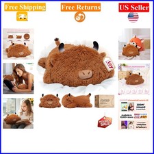 13 Inch Kawaii Highland Cow Plush Pillow for Kids Girls