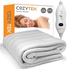 Cozytek Double Electric Blanket 135 x 120cm, Soft Polyester Electric Blanket Fit