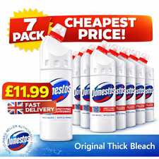 Image of Domestos Thick Bleach White & Sparkle 750ml x7 Toilet Cleaner Disinfect UK