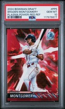 Braden Montgomery 2024 Bowman Draft Chrome Plasma Power Red  #/5   PSA 10