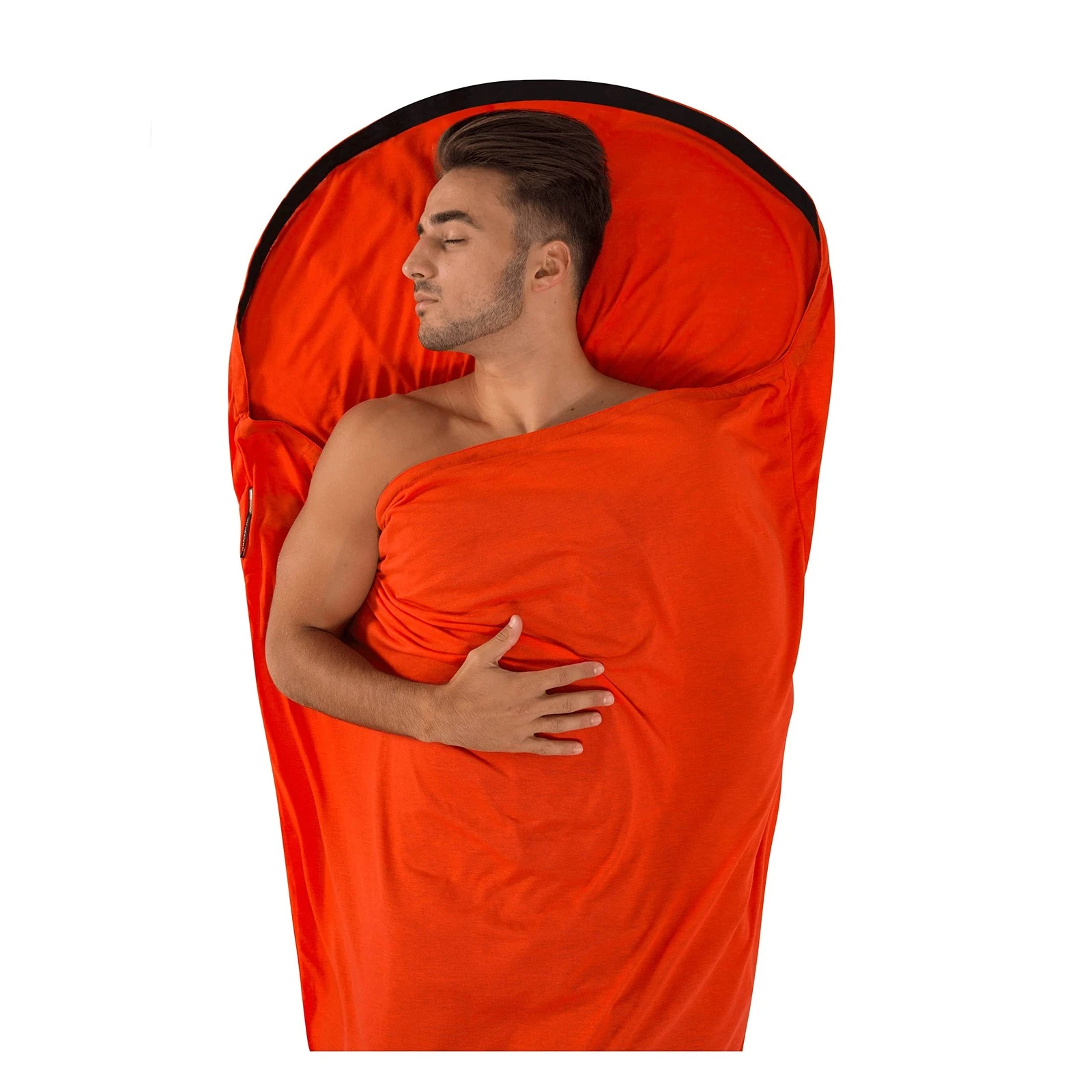Red Insulated Sleeping Bag Liner 90X120cm 25F Thermolite Mummy Shape Lightweight