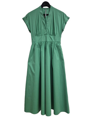 MARELLA Bobbio Ruched Cap-sleeve Midi Dress In Emerald USA 6