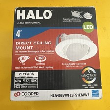 HALO 4in Color Selectable 2700K-5000K Canless Recessed Adjustable Gimbal LED Tri