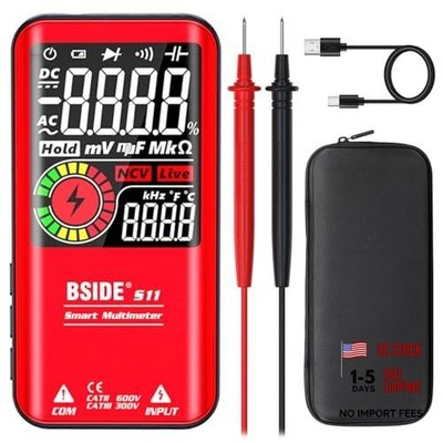 BSIDE Color LCD Digital Multimeter 3 Results Display 9999 S11 Rechargeable
