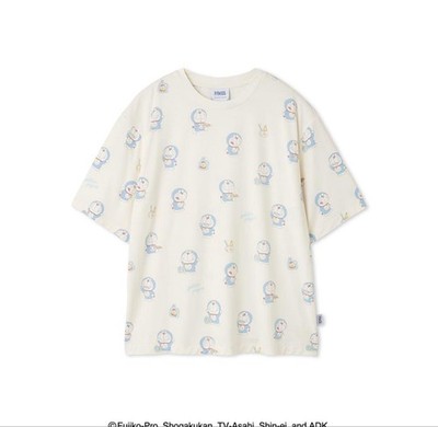 Doraemon x Gelato Pique Off-White SM Good Morning Good Night T-Shirt Neu