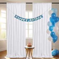 3x8ft White Sequin Backdrop Curtains 2 Panels Sparkle Photo Background Wedding