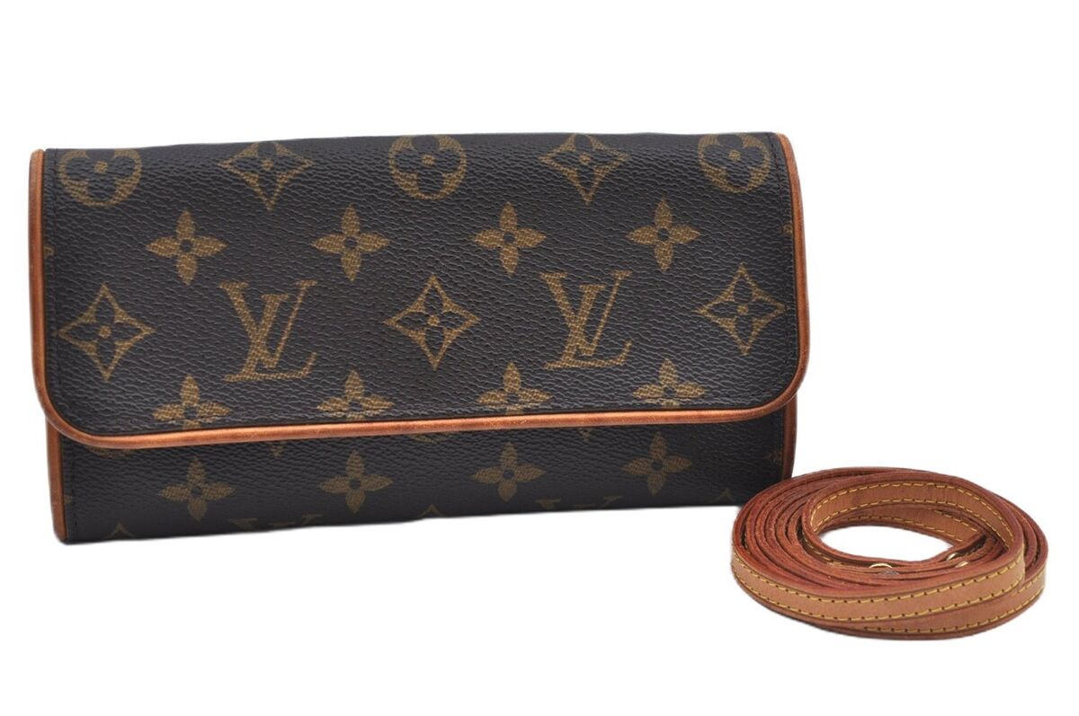 Authentic Louis Vuitton Monogram Pochette Twin PM Shoulder Bag M51854 LV  J9339