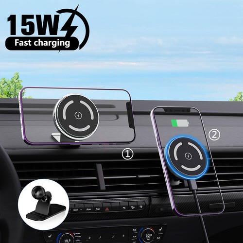 15W Magnetic Car Phone Holder Wireless Charger For MagSafe iPhone16/15/14Pro Max - Picture 4 of 19