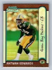 1999 Bowman Chrome Refractor #198 Antwan Edwards RC Rookie Card Packers Football. rookie card picture