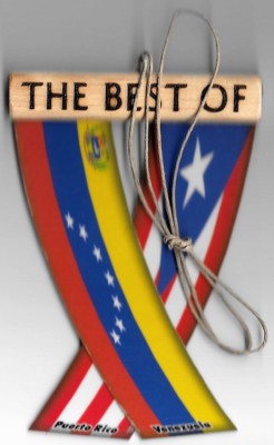 Rear view mirror car flags Venezuela and Puerto Rico unity flagz for the car