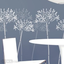 Agapanthus Flower Wall STENCIL Home Decor Large Wall Stencils for painting 10001