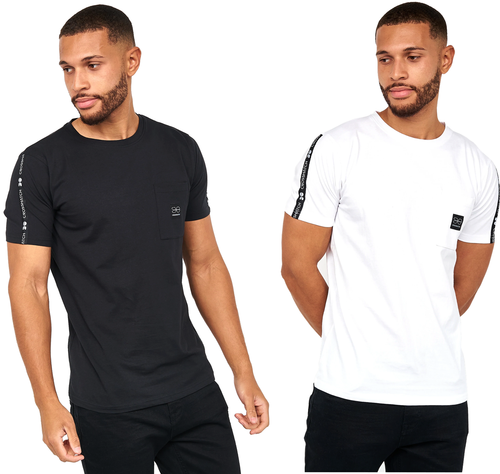 Men's Crosshatch T-Shirt Short Sleeve Crew Neck Casual Soft - Foto 2