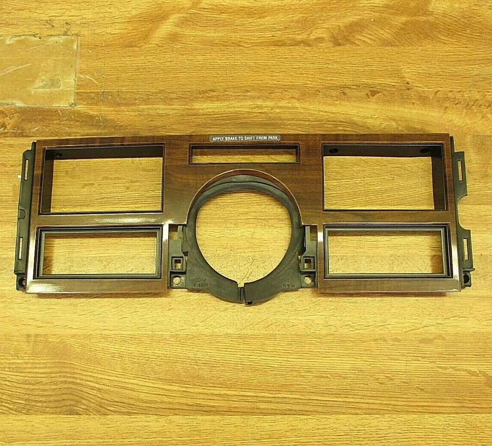 1989-1993 CADILLAC DEVILLE "WOODGRAIN" DASH FACE APPLIQUE BEZEL AROUND COLUMN - Image 2 of 4