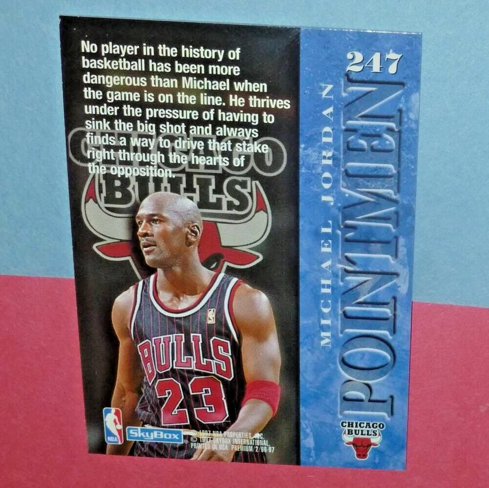 Tarjeta Michael Jordan Skybox Premium Point Men 1997 #247 Chicago Bulls Foto 2 de 2