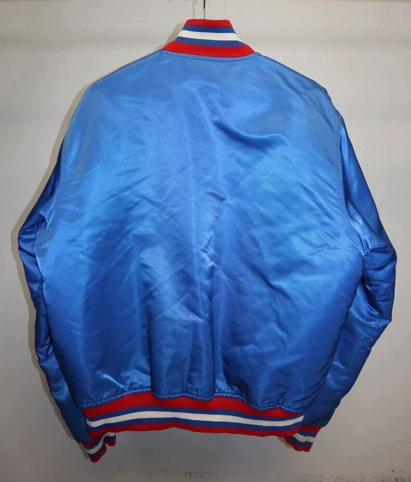 Chaqueta de satén vintage de los 80 Starter Detroit Pistons NBA talla grande hecha en EE. UU. Foto 4 de 4