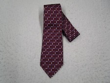 XMI Platinum Neck Tie Mens Red Silk Hand Sewn Abstract Art Workwear Made in USA