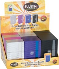 12 Diamond Plate Design Push Open Plastic Cigarette Cases Pack Holder King Size