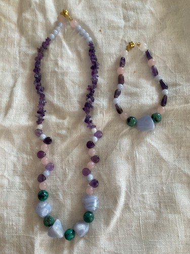 Halskette mit Armband Edelsteine - Bild 2 von 4