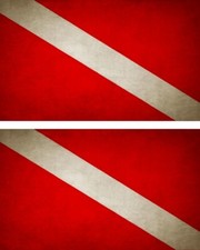 2x Sticker flag vinyl country vintage scuba diving diver dive