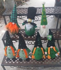 Sweet lot of 7 St Patrick s Day Gnomes Plush/stuffed Irish Decoration Gnome