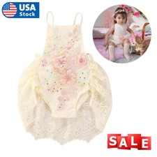 Newborn Baby Girls Clothes Lace Outfits Romper Backless Dress Jumpsuit Bodysuit
