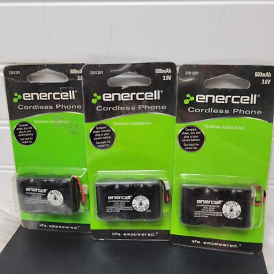 Lot of 3 - Enercell Cordless Phone Battery 600mAh 3.6V Ni-Cd 2301281 Radio Shack