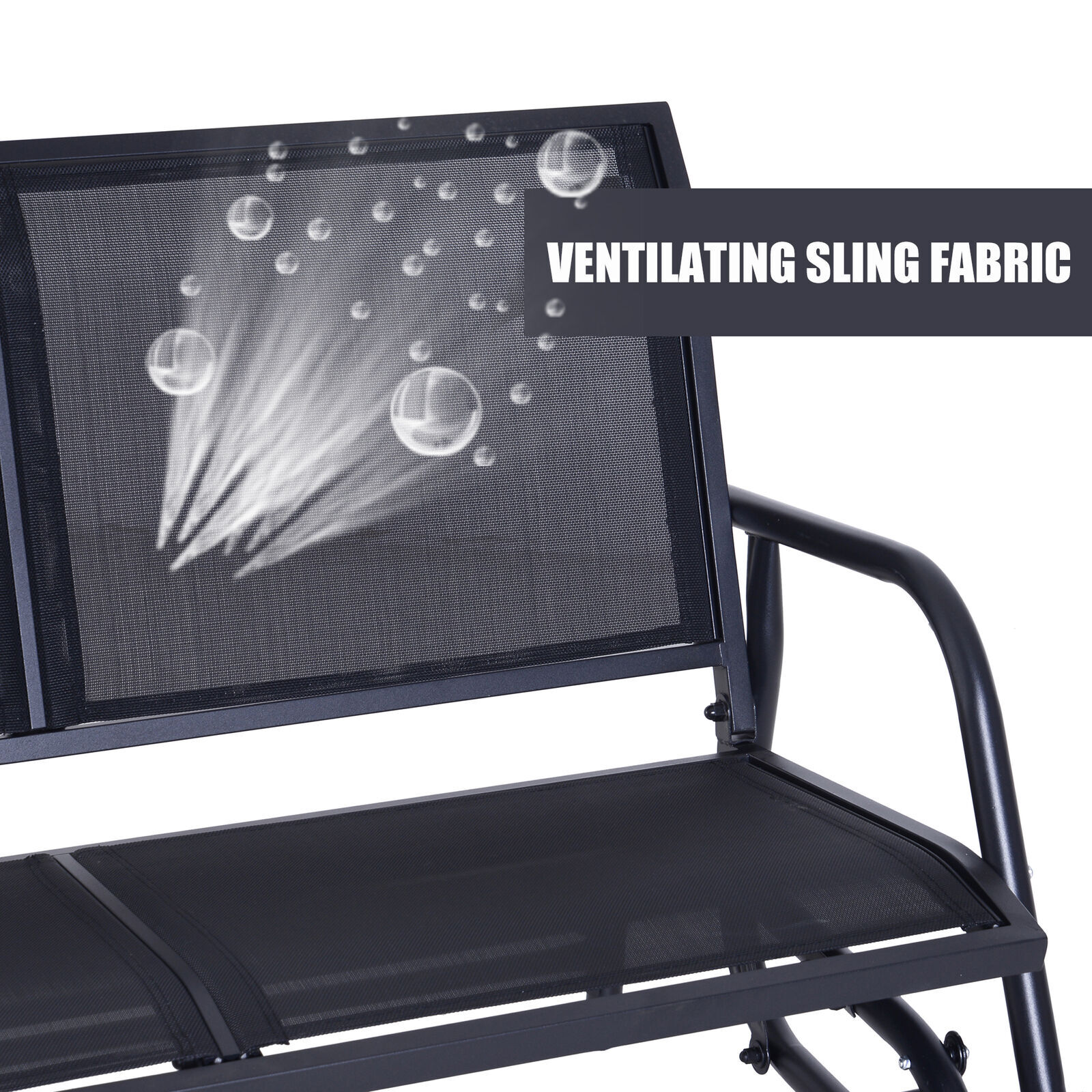 Double Outdoor Glider Chair Patio Rocking Bench for Garden Front Porch Furniture