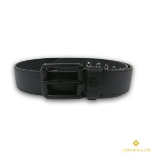 LV Men Black, Silver Genuine Leather Belt Black - Price in India