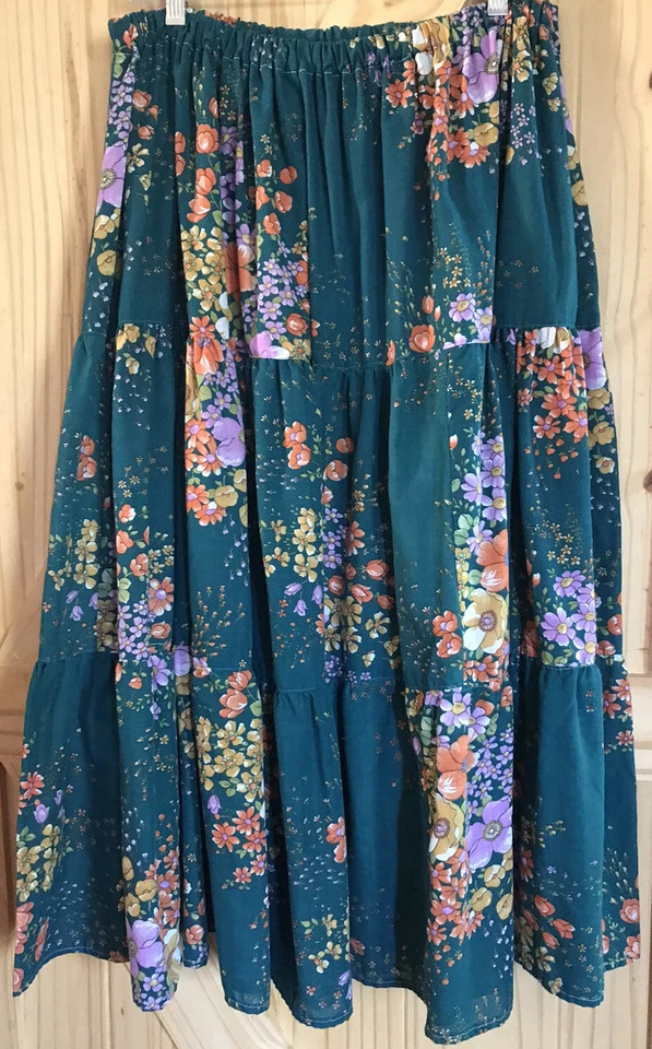 Falda Larga Gitana Adivina Disfraz Floral En Niveles Vintage Mascarada Shoppe Foto 2 de 4