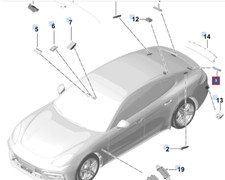 PORSCHE PANAMERA 971 Antennenverstärker hinten links unten 971035225G NEU