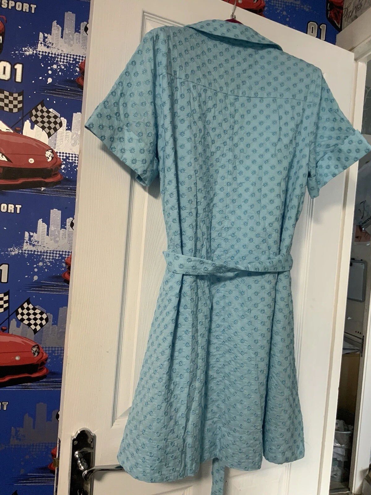 Abito camicia Kate Spade blu chiaro taglia XL taglia 16 prezzo consigliato £325