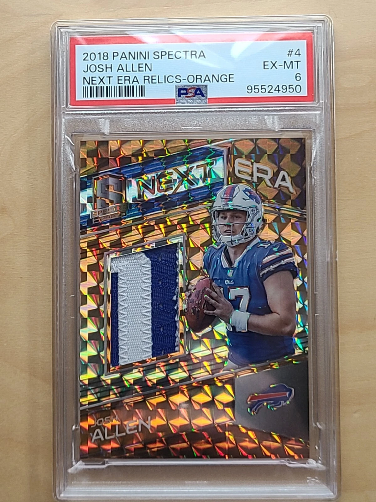 Josh Allen Panini Spectra Next ERA Relics #4 Orange