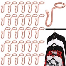 50 Pieces Clothes Hanger Connector Hooks Metal Hanger Extender Hooks Hanger H...