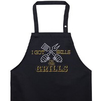 SchüRze GrillschüRze FüR MäNner Skills On The Grill Lustige Barbecue KochschüRze